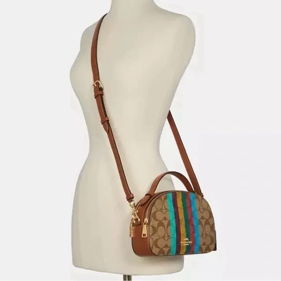 Coach Serena Satchel In Signature Canvas With Stripe. - Picture 16 of 16